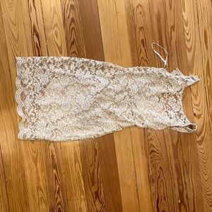 Tan lace dress